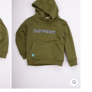 Kids Olive Green Pullover Hoodie Saltwater